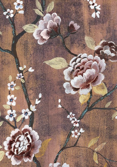 S Harris East West Fabric Collection Eliza Floral Plum WP Wallcovering
